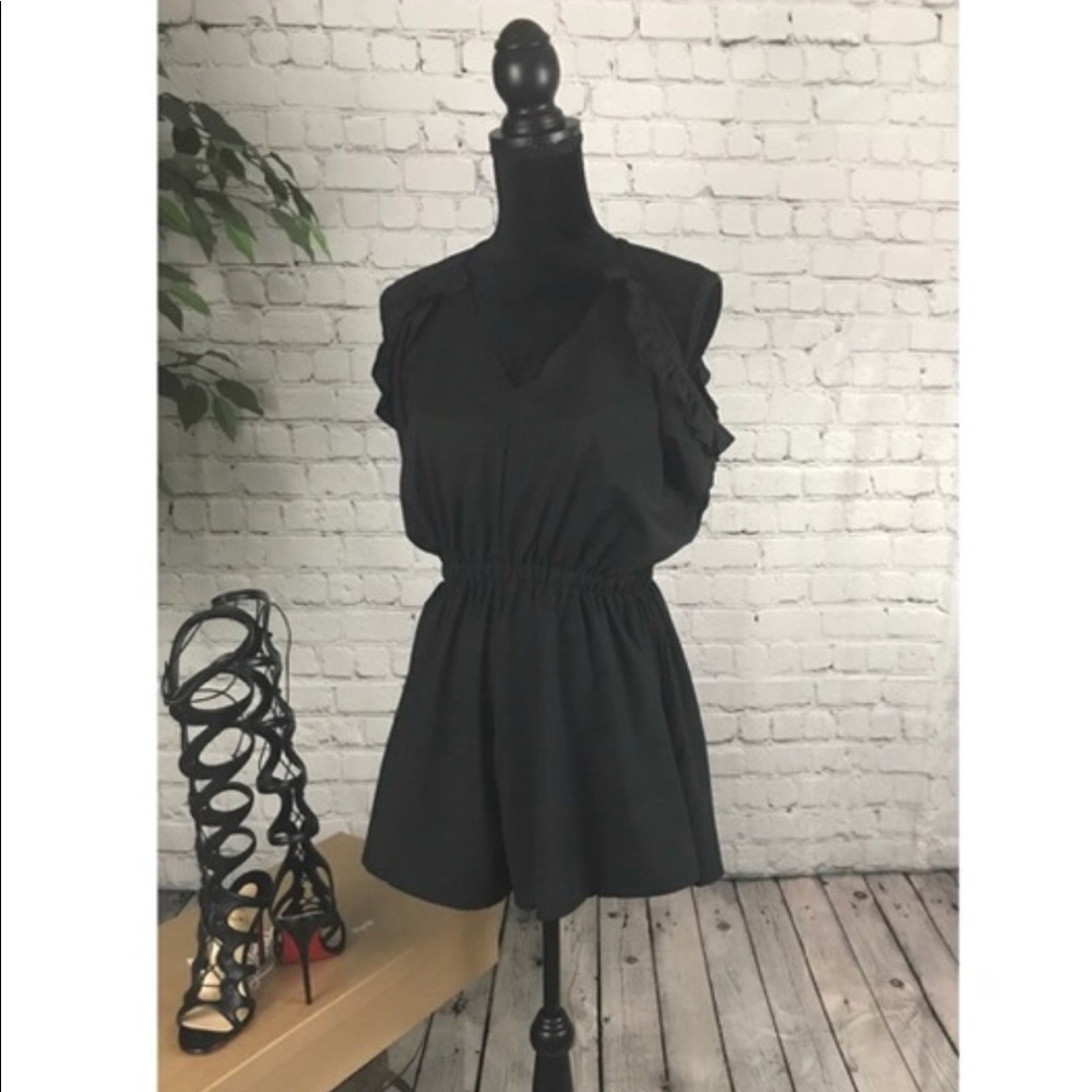 Black cold shoulder romper